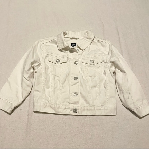 GAP Kids White Denim Jacket Size Medium - Picture 1 of 16